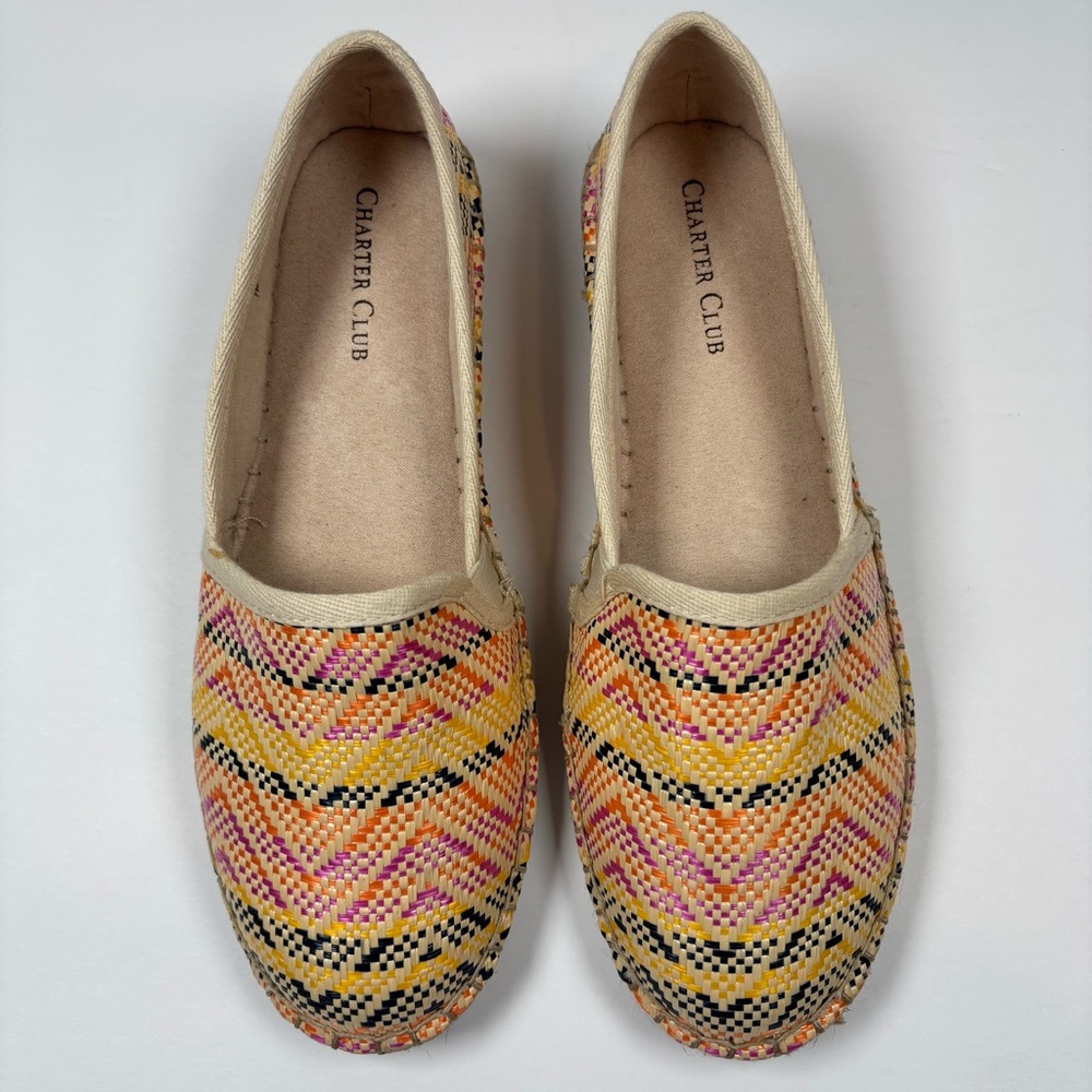 Charter Club Women’s Shoes Sz 7 M Multi Color Slip On Joey Espadrille Flat